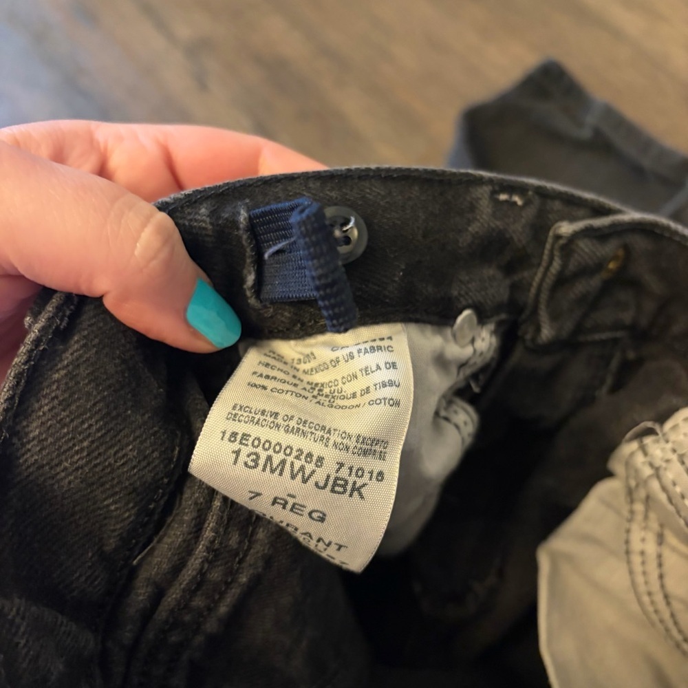 Vintage Western Wrangler Boys Jeans Size 7 Black Denim Adjustable Waist - Picture 3 of 6